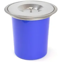 WellHome - Auf der Arbeitsplatte eingebauter Abfalleimer mit 5-Liter-Edelstahldeckel Blau