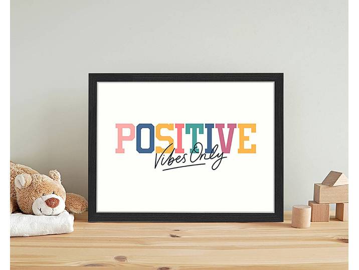Tableau déco Positive Vibes Only 33 x 43cm Multicolore