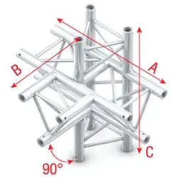 Milos Pro-30 Triangle F Truss - T-Cross + up/down 5-way - 74 cm ATF51 - 90° corner