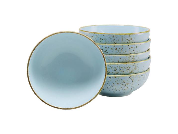 Creatable Schüsselset, Pastellblau, Keramik, 6-teilig, Geschirr, Schalen & Schüsseln, Schüsselset