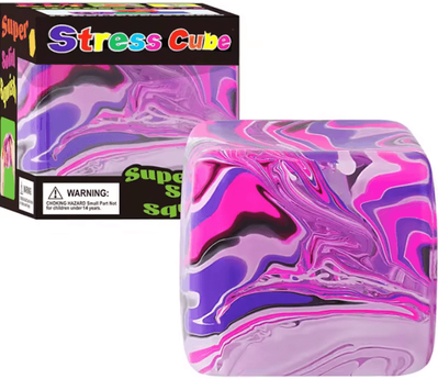 Inspire Curations Soft Gel Slow Rebound Sensory Stress Relief Cube 5.5cm Rose