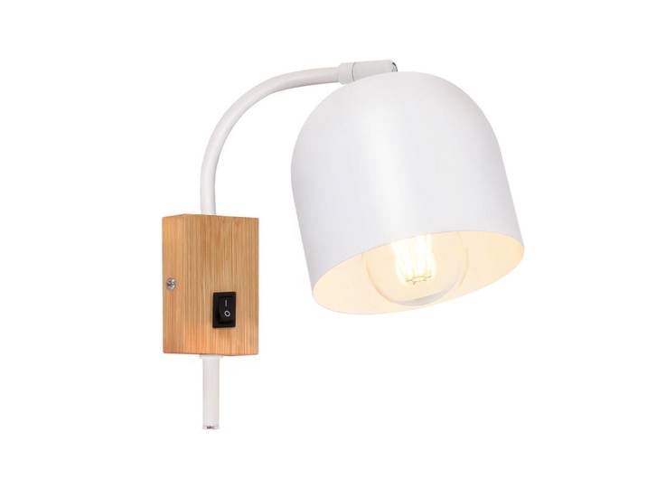 Nettlife Wandleuchte Marie, Weiß, Metall, E27, 13x22x21 cm, Lampen & Leuchten, Innenbeleuchtung, Wandleuchten