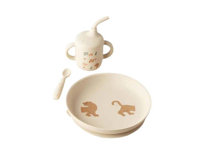 Babymoov Kleinkind-Geschirrset LITTLE ROAR 3-teilig Beige