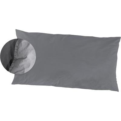 Kissenbezüge PRIMERA "Kissenbezüge »Stone Washed«, Primera (2 Stück)", grau (anthrazit), B:80cm L:40cm, Renforcé, Obermaterial: 100% Baumwolle, Kissenbezüge, mit Stone-Washed Optik