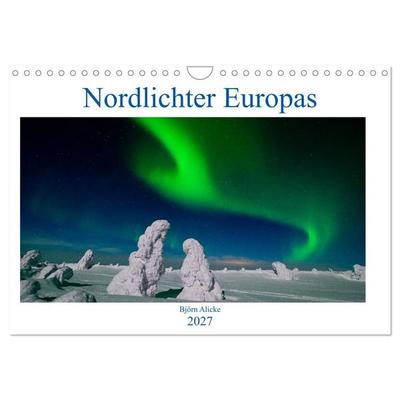 Nordlichter Europas (Wandkalender 2027 DIN A4 quer), CALVENDO Monatskalender