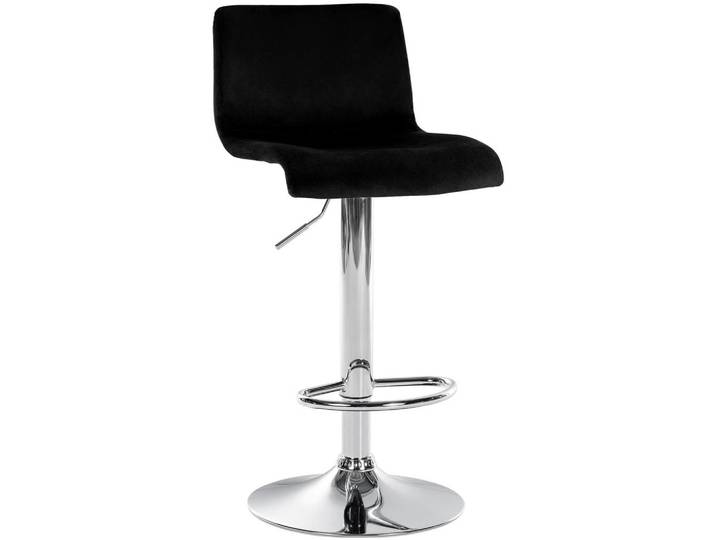 CLP Barhocker Samt Schwarz, Textil, 39x83x36 cm, Esszimmer, Barmöbel, Barhocker