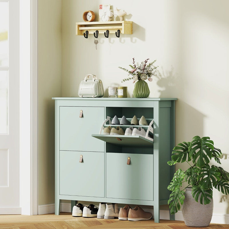 17 Stories 20 Pair Flip Down Shoe Storage Green 20