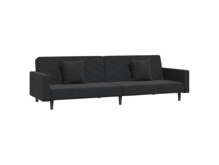 Todiikf Schlafsofa 2 Sitzer Schwarz Samt Sofabett mit 2 Kissen Flexibles Klappsofa verwandelt sich leicht in ein Gästebett für Wohnzimmer, Heimkino oder Büro.