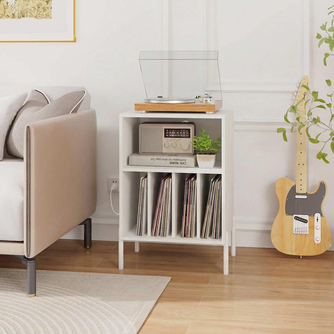 George Oliver 78 cm H Media Shelves White 78cm H X 53cm W X 45cm D