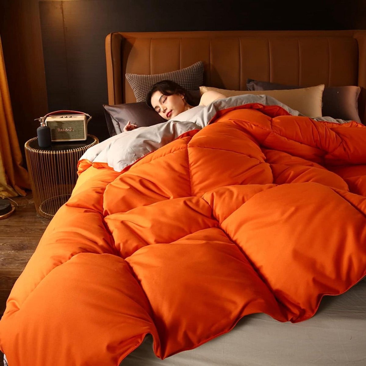 Wit Gewatteerd Donzen Dekbed met Box Quilt Stitching 220 x 240 cm