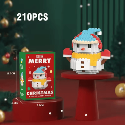 Uplift Curations Christmas Building Block Series Santa Claus & Reindeer Brick Set For Holiday Fun snow Man A