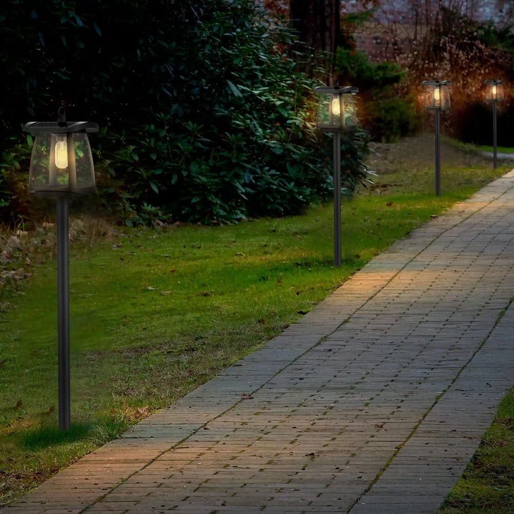 Casetta Paletto Classico Da Giardino Con Pannello Solare 350lm 1mt