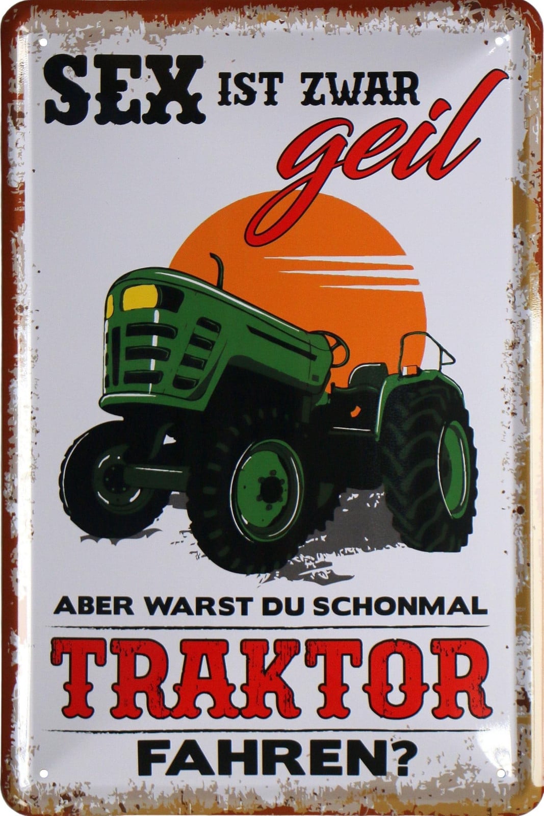 Retro Metalen Wandbord Tractor Driving Decoratie voor Volwassenen