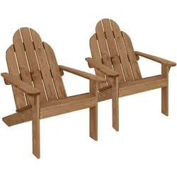 ADIRONDACK-GARTENSTUHL 2er Set aus Tannenholz Braun