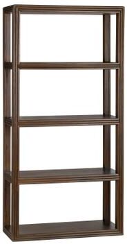 Crestview 80.25 in. Brown Solid Wood 4 Shelf Etagere_Bookcase