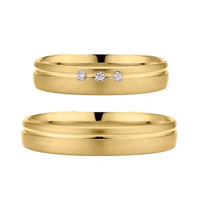 Trauring PHÖNIX "Schmuck Partnerring Ehering Verlobungsring Freundschaftsring" Gr. 55, gelbgoldfarben, Fingerringe, Damen, 55, ohne Brillant, Silber 925 (Sterlingsilber), 4mm, Trauring, Made in Germany - wahlweise mit oder ohne Brillant
