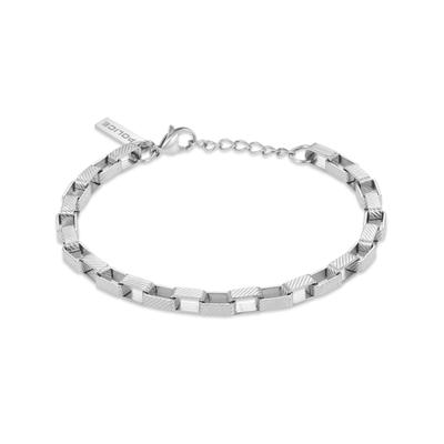 Armband POLICE "Player", silber (edelstahlfarben), Armbänder, Herren, 21,5cm, Edelstahl, Armband