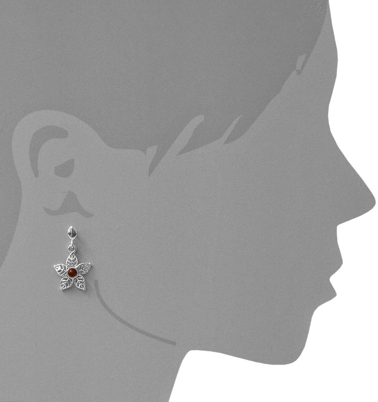 Paar Ohrhänger OSTSEE-SCHMUCK "Ostsee-Schmuck Ohrhänger Blüte Ohrhänger Blüte", weiß (weiß, neutral), Ohrringe, Damen, 28 x 18mm, Silber 925 (Sterlingsilber), Paar Ohrhänger