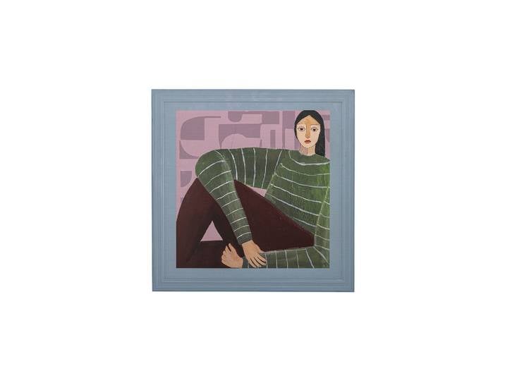 Illustration avec cadre 50x50 cm en bois de sapin multicolore Zoy