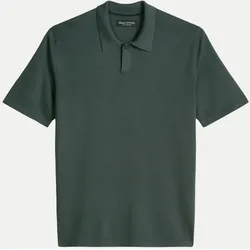 Strick-Poloshirt aus reiner Bio-Baumwolle Grün XL