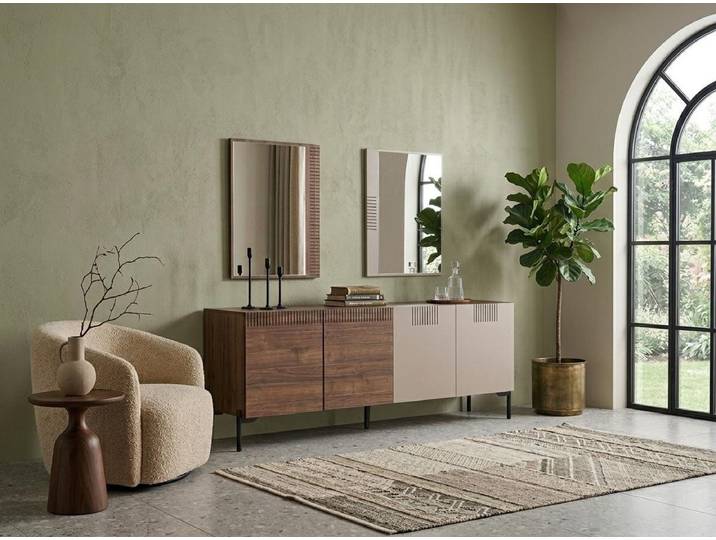 JVmoebel Sideboard Modernes Sideboard mit 2 Spiegeln – stilvoll, funktional und elegant (3 St)
