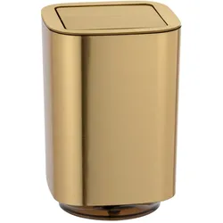 WENKO Schwingdeckeleimer Mod. Auron Gold, Kosmetikeimer mit Schwingdeckel, 5,5 l