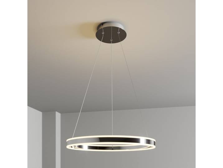 Lyani Suspension Ø60 Chrome/White - Lucande - Salon / séjour - Moderne - Métal - À ampoule unique