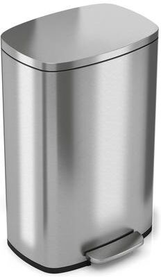 Halo Premium 13 Gallon Silvertone Stainless Steel Step-style Trash Can