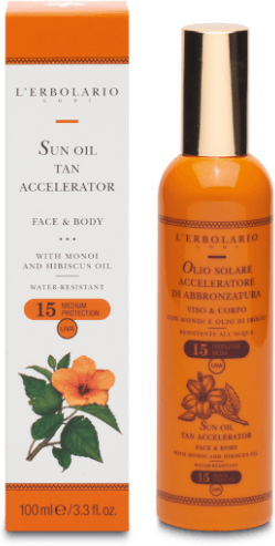 L'Erbolario Sun Tan Accelerator Oil SPF 15 100 ml