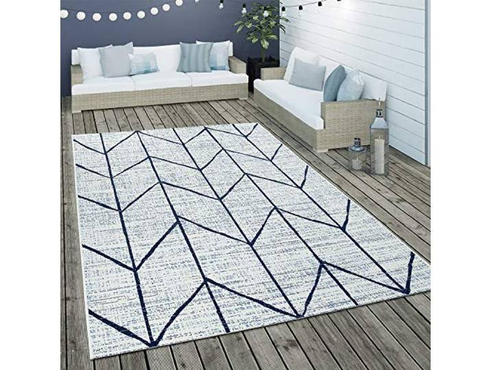 Paco Home In- & Outdoor Flachgewebe Teppich Geometrisch Skandinavisches Motiv In Weiß, Grösse:160x230 cm