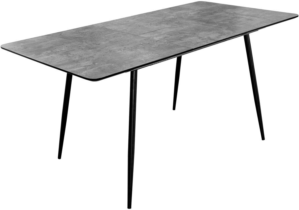 George Oliver Guccione Extendable Rectangular Dining Table with Steel Base Grey