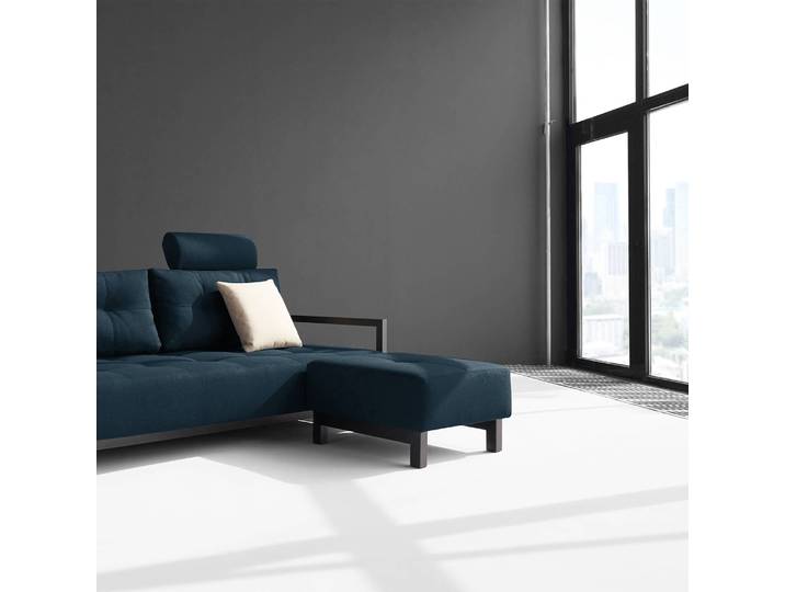 Polsterhocker Bifrost Webstoff 65 x 41 x 65cm Blau Stoff Mixed Dance: Blue