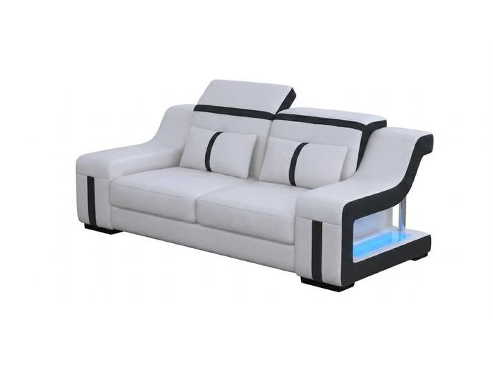 Xlmoebel 2-Sitzer Sofa 2-Sitzer Modern Weiß Exklusives Designersofa Wohnzimmersofa Edel, Sofa 1 Teile, Mit LED