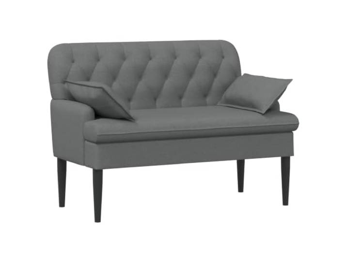 HBBMGYD Love Seat Sofa, gepolstert, dunkelgrau, Stoff, 111 cm 100% atmungsaktives Polyestersamt, Massivgummifüße, herausnehmbare Kissen, flauschiger Schaumstoff, Wohnzimmer oder