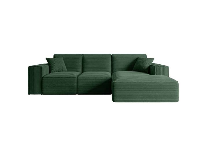 ECKSOFA Ottomane Rechts SERRA-L - 266x169x80 cm Grün Cord