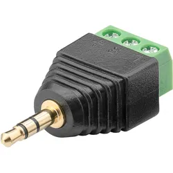 Terminalblock 3-pin > Klinke 3,5 mm Stecker (3-Pin, stereo) - Schraubbefestigung