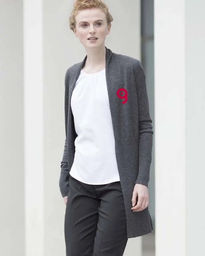 Cardigan lungo donna  cotone-acrilico, costine, vari colori Personalizzate o neutre Henbury