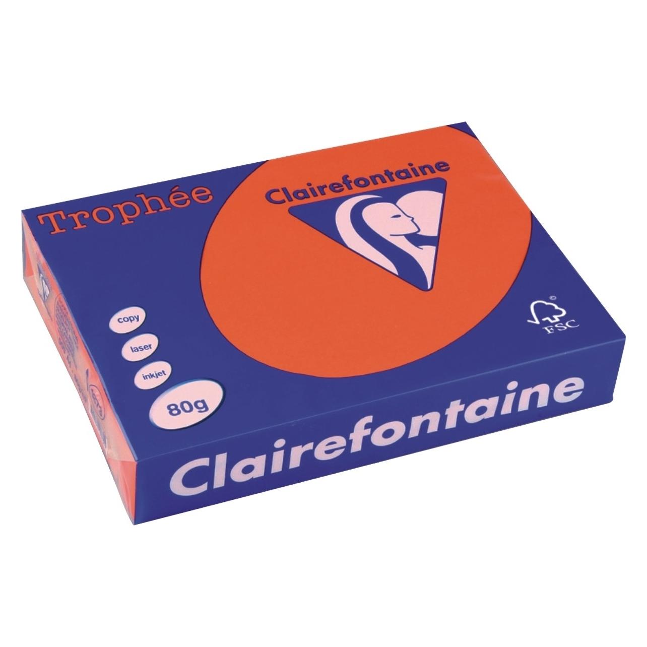 Clairalfa Multifunktionspapier Troph'e, A4, ziegelrot (A4, 500 Blätter, 80 g/m²) (1873C)