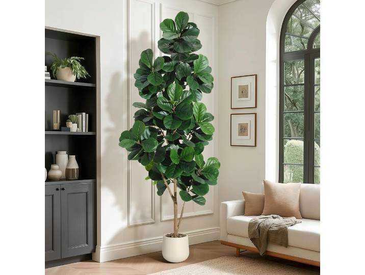Ficus lyrata artificiel de 120 cm/150 cm/180 cm/210 cm, faux figuier en pot, grande plante artificielle Ficus Lyrata