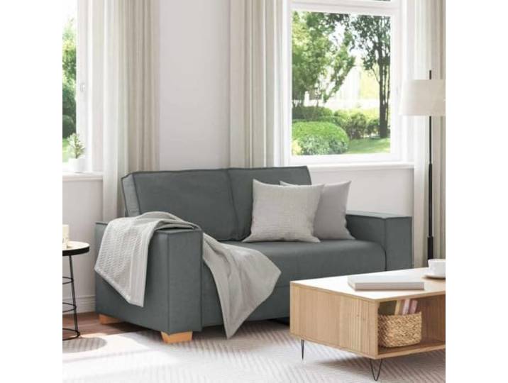 HEFZGDB 2-Sitzer Sofa Dunkelgrau 120 cm Stoff Wohnzimmer Sitzmöbel mit Breiten Armlehnen, Stabiles Gestell aus Holz und Metall, Weiches Polyestergewebe für Atmungsaktivität