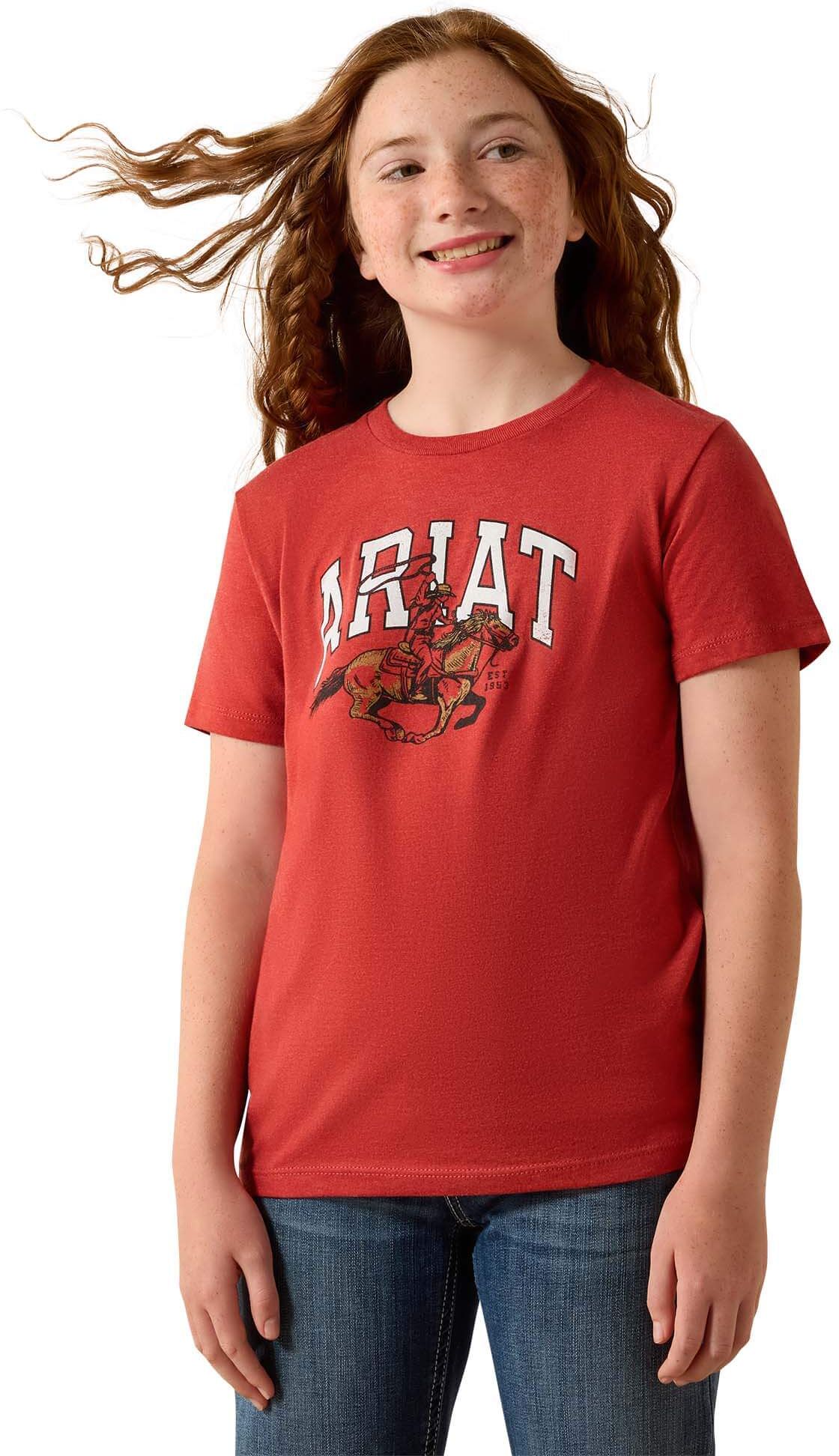 Kid's Cowgirl Rider T-Shirt in Tabasco Cotton, Size: Large by Ariat