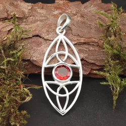 Drachensilber Granat Edelstein keltischer 925 Silberschmuck Anhänger
