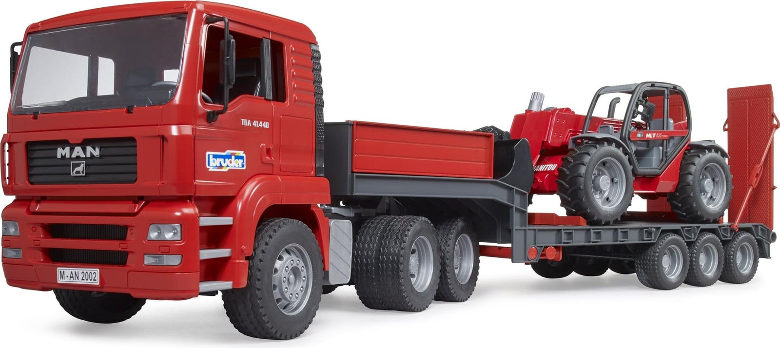 Bruder MAN TGA dieplader met Manitou telescooplader MLT 633