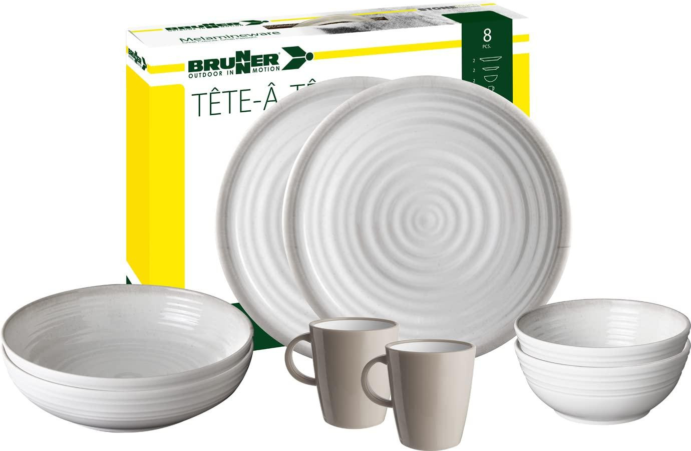Brunner Tête-à-Tête Savana Campingservies voor 2 personen, 8-delig
