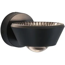 Paulmann LED Wandleuchte SABIK, IP44, Up/Down, 1-seitige Linsenoptik, 9+4W 2700K 390+258lm, drehbar, dimmbar, Schwarz PAUL-79769