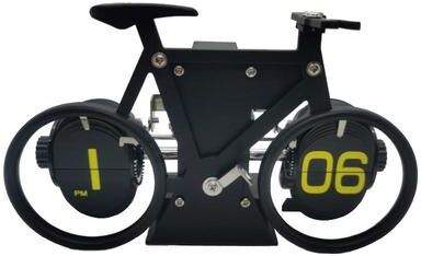 Everyday Crate Retro Bicycle Flip Clock Vintage Desk Clock For Home Office Decor black