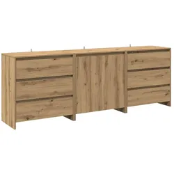 vidaXL 3-tlg. Sideboard Artisan-Eiche Holzwerkstoff