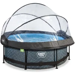 Exit Toys EXIT Stone Pool ø244x76cm mit Filterpumpe und Abdeckung - Grau