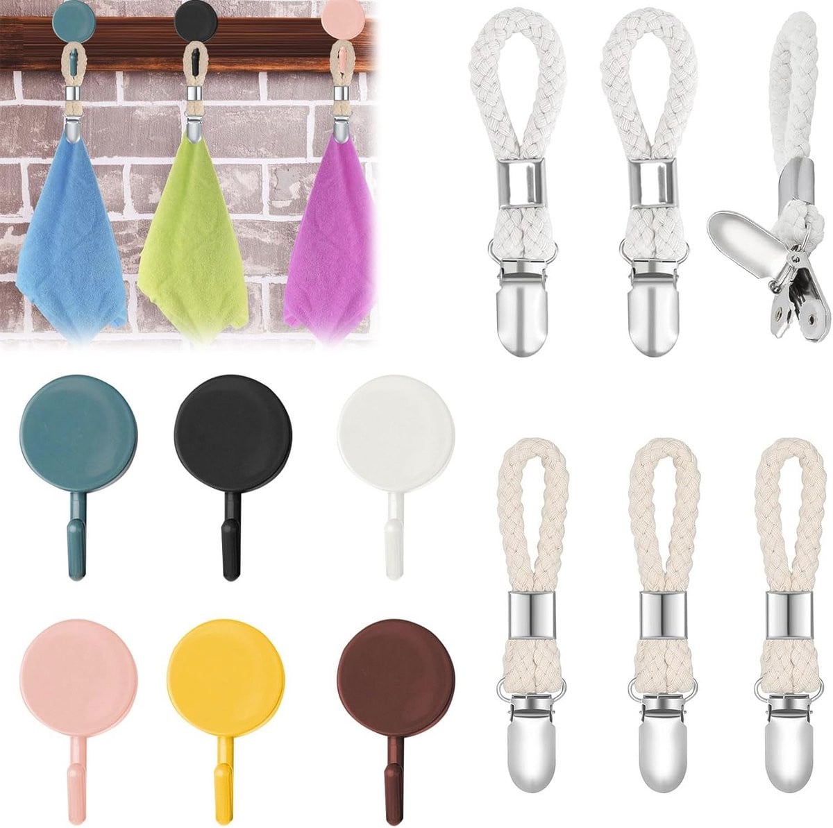 Handdoekclips Set van 6 - Multifunctionele Hangers voor Keuken en Badkamer