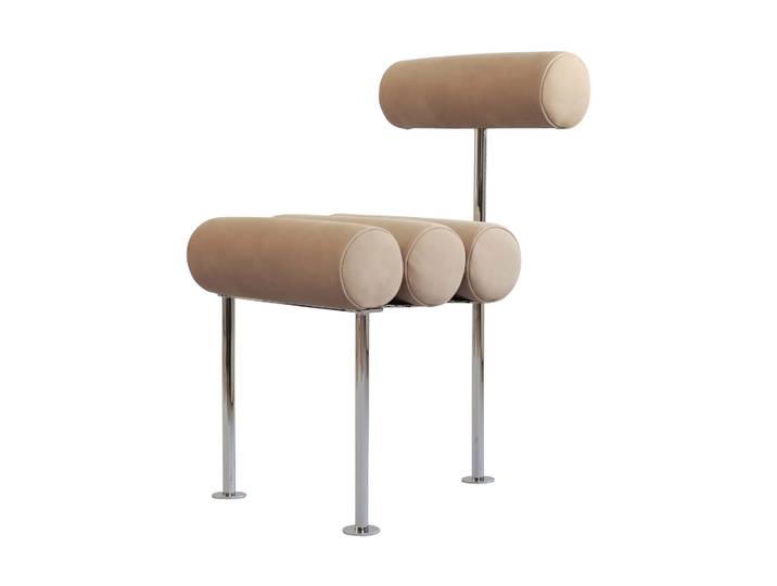 101 Copenhagen Hiro Dining Chair Stuhl Stainless steel-nubuck